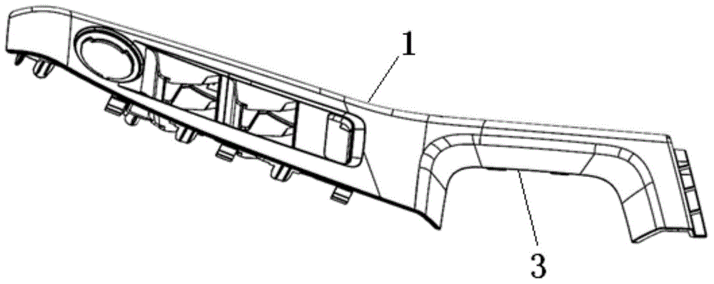 Mounting structure for handle cup and switch panel of automobile door trim