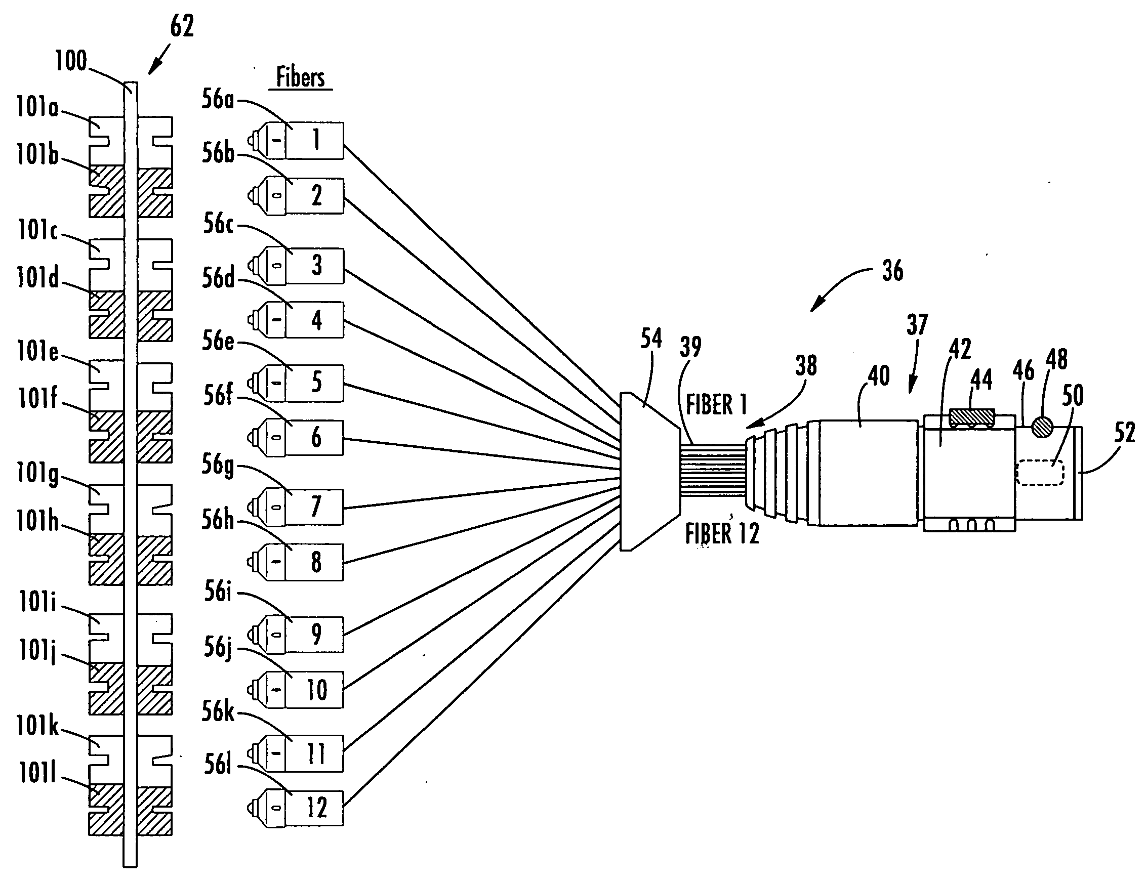 Optical fiber array connectivity system with indicia to facilitate connectivity in four orientations for dual functionality