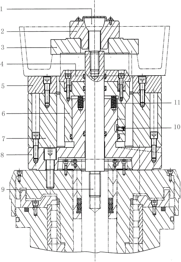 Positioning device with double guide structure