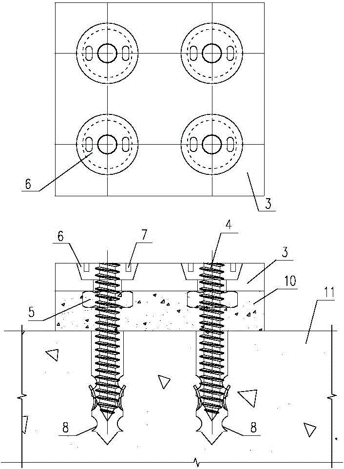 Assembly type height-adjustable outdoor GIS postposition embedded part and construction method thereof