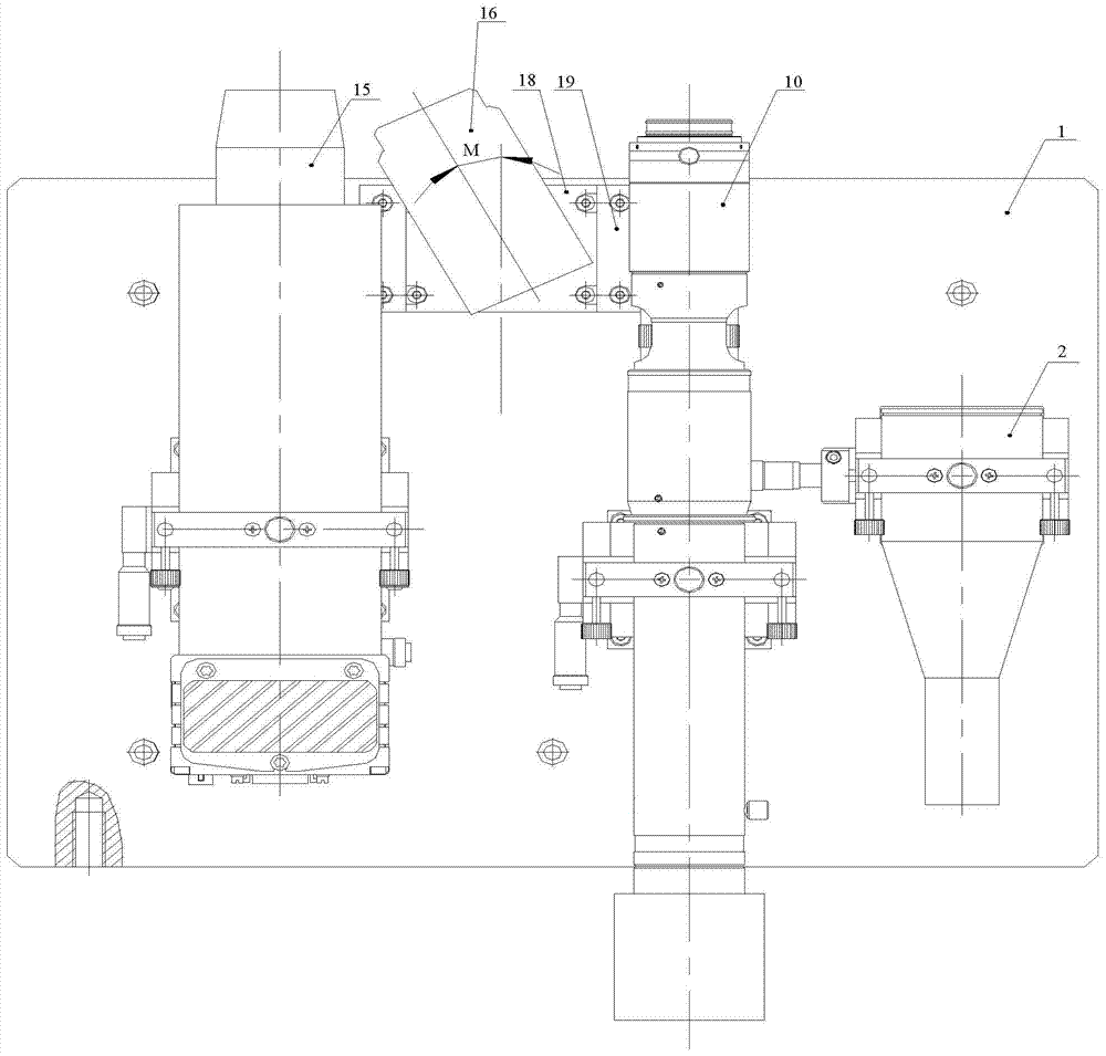 Fine-tunable microscopic inspection device for repairing micro-defects of large-aperture curved optical components