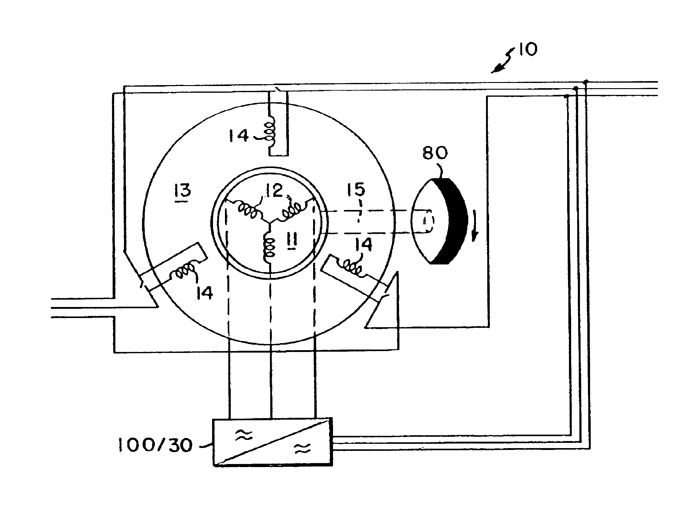 Uninterruptible power supply system using a slip-ring, wound-rotor-type induction machine and a method for flywheel energy storage