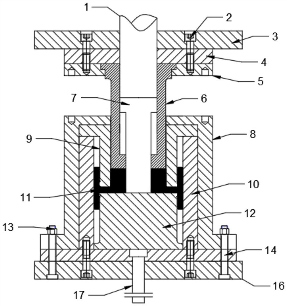 Integral extrusion forming die and method for thin-walled shell with inner ring rib
