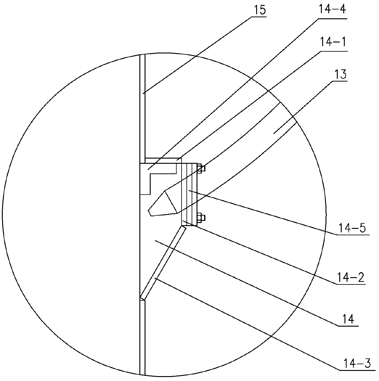 Vertical drive arc-shaped gate bar valve device of chute