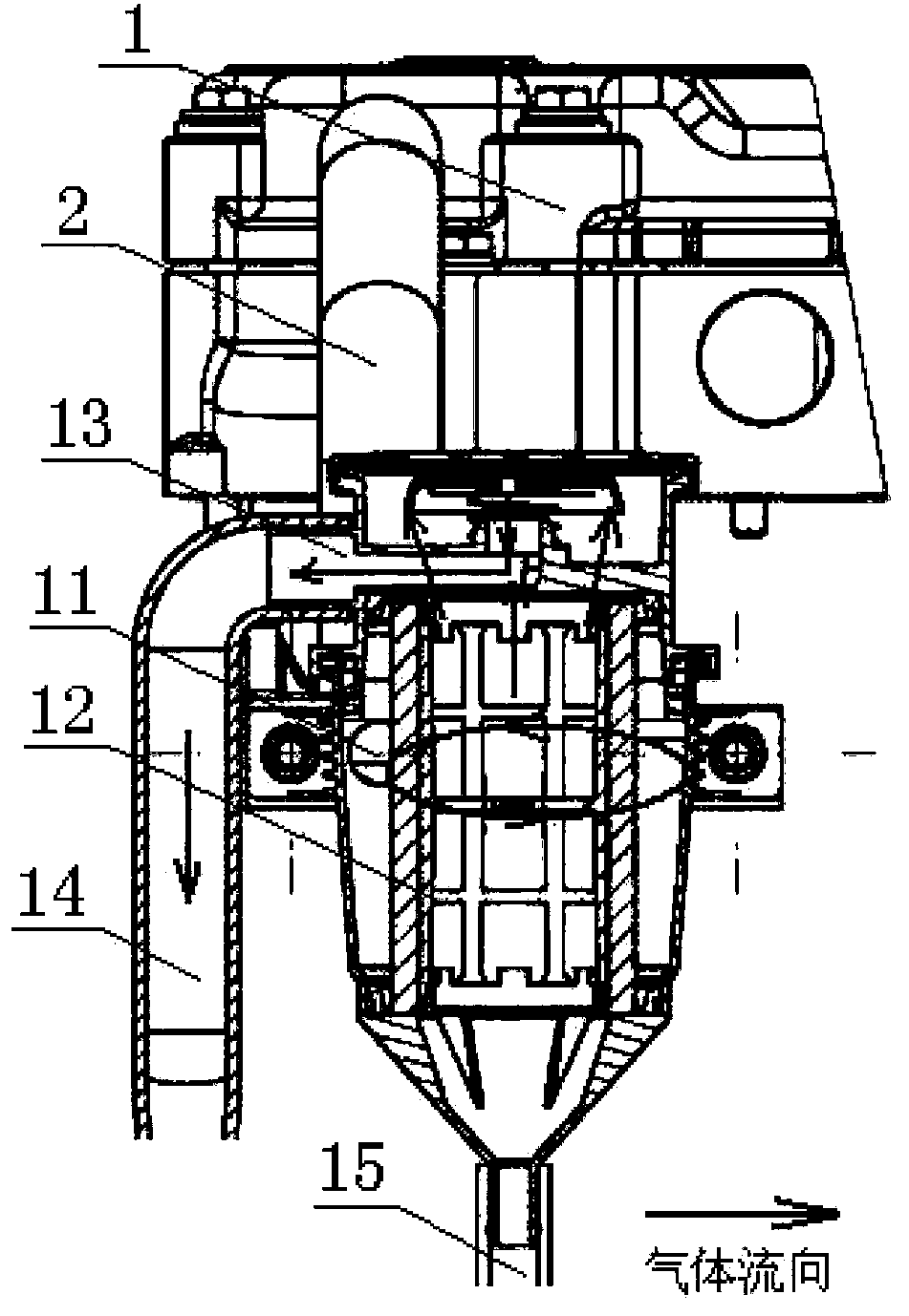 Two-stage oil-gas separation diesel engine breathing system