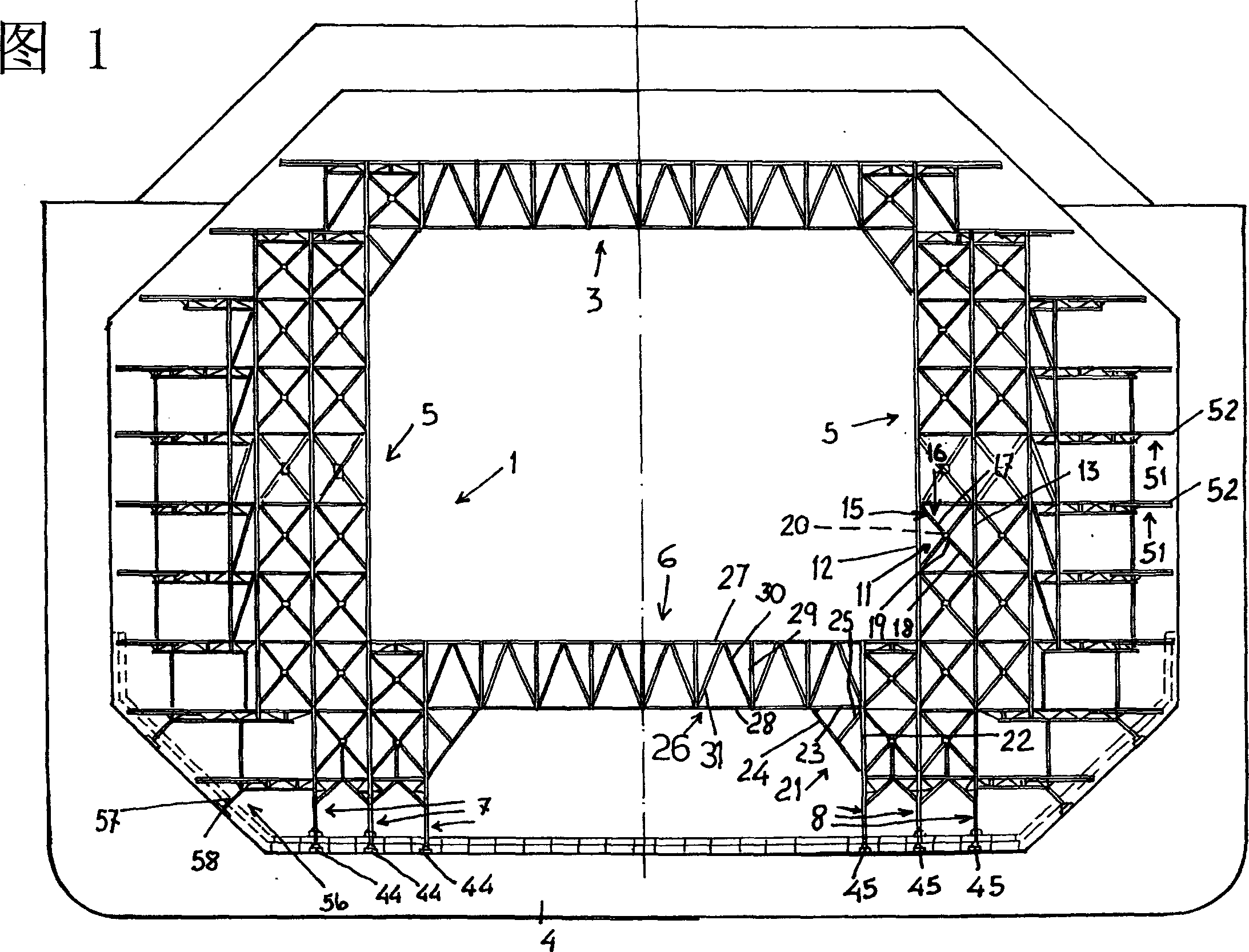 Scaffolding framework mounting process and related scaffolding framework