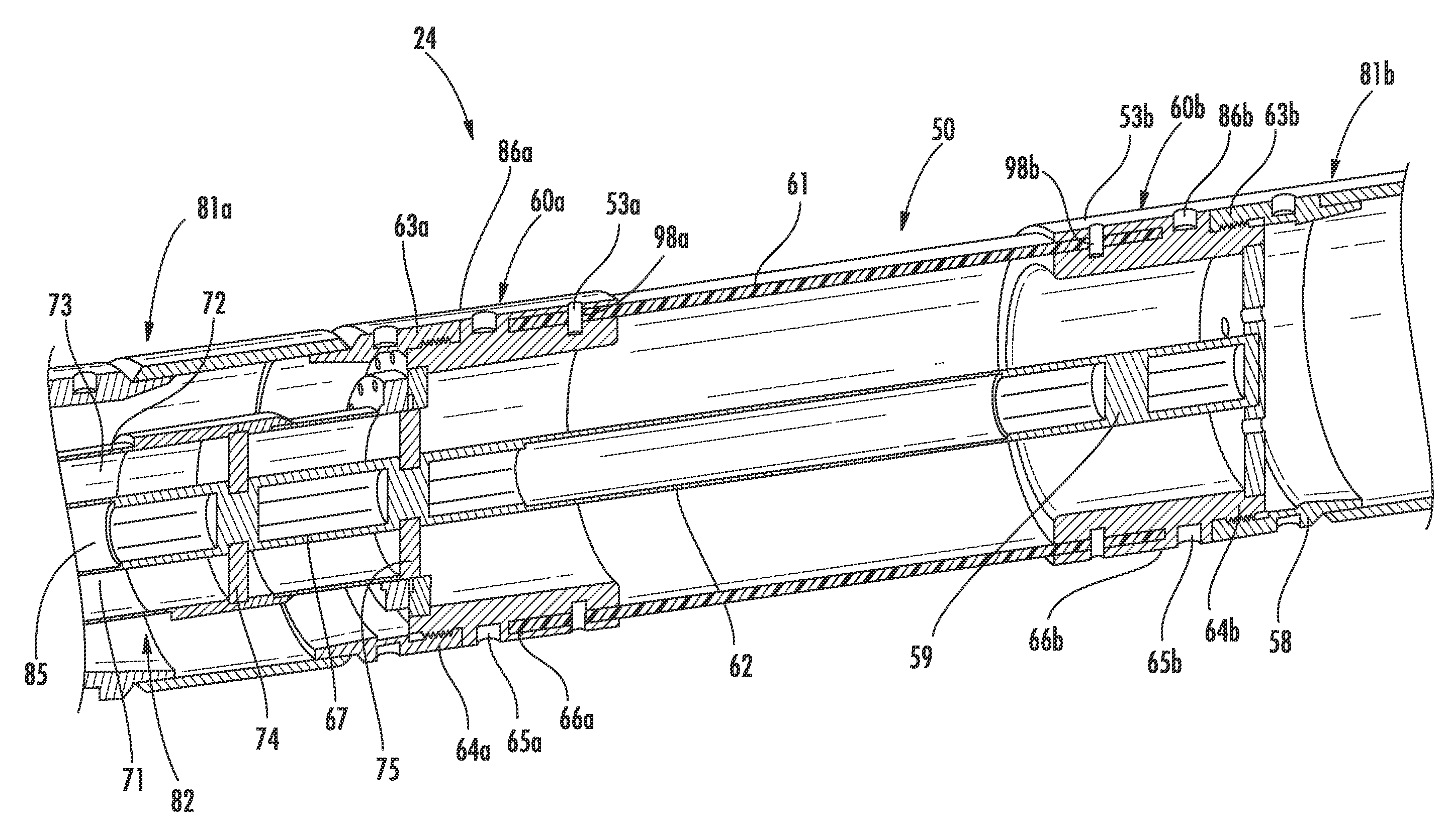 RF antenna assembly with dielectric isolator and related methods