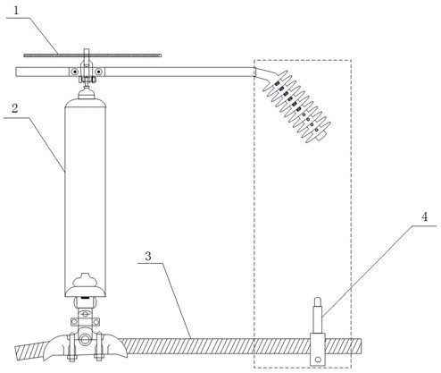 Multistage horn-shaped backflushing compression arc extinguishing lightning protection device