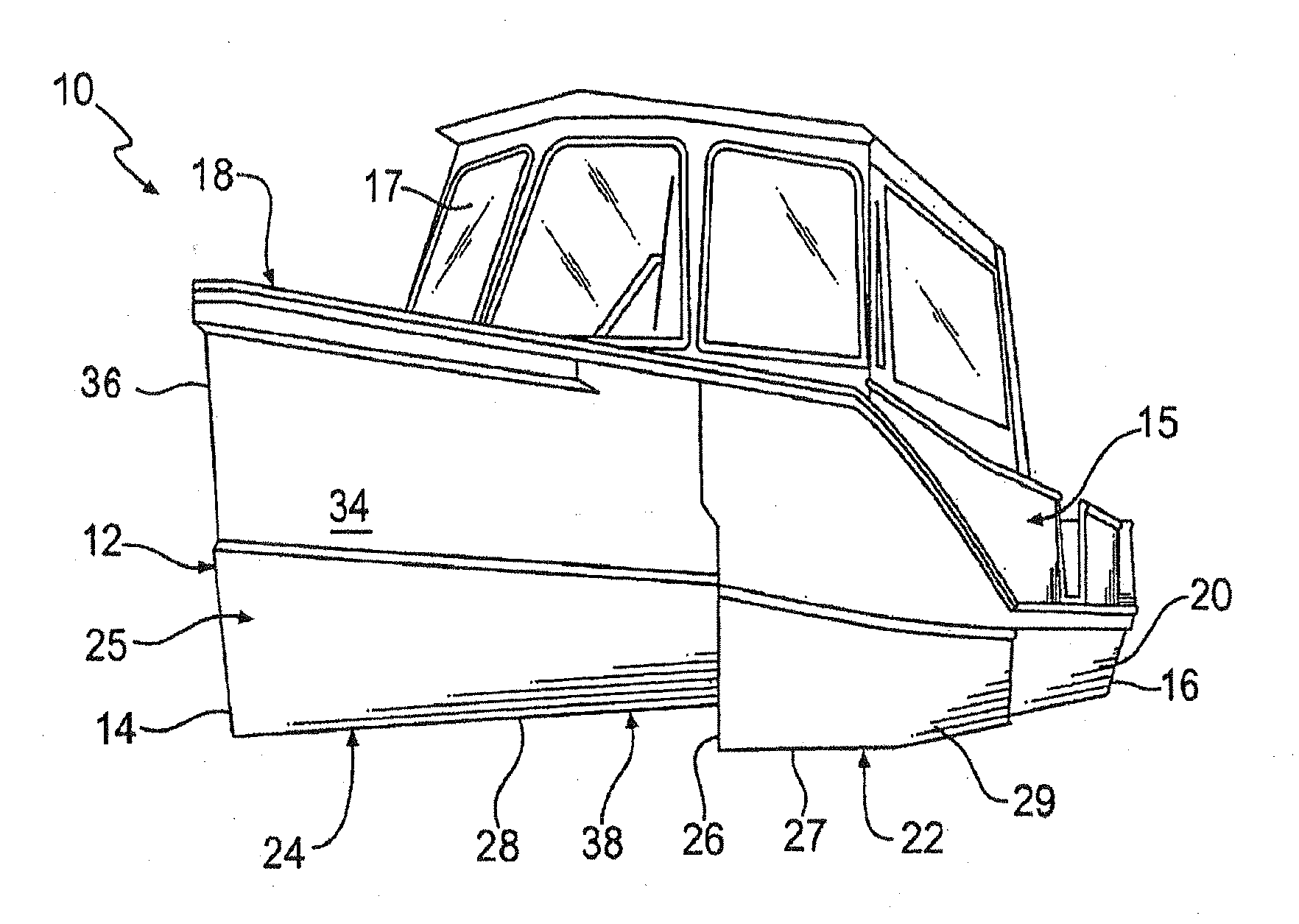 Watercraft with wave deflecting hull