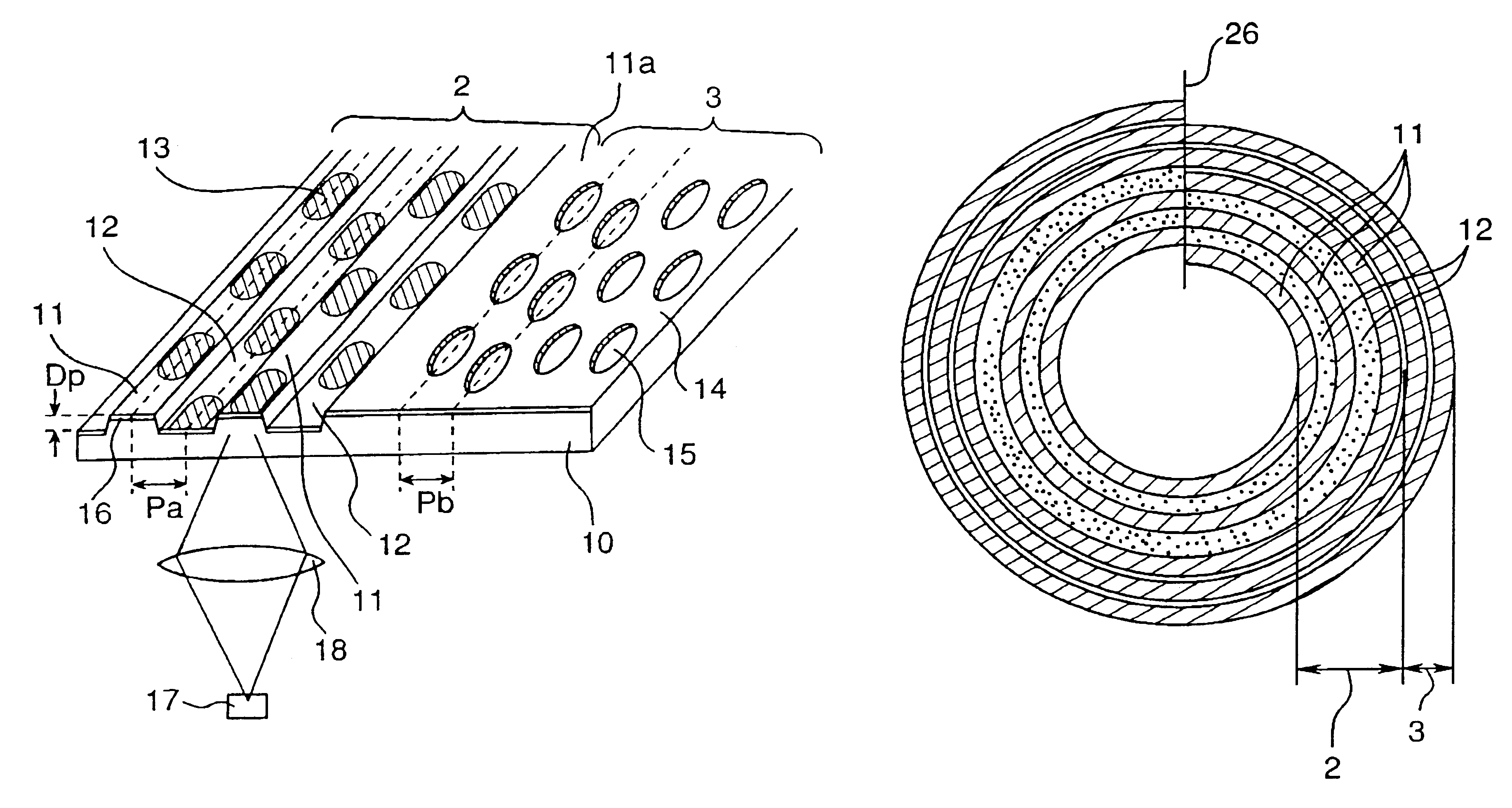 Optical disc with a rewritable area and a read-only area