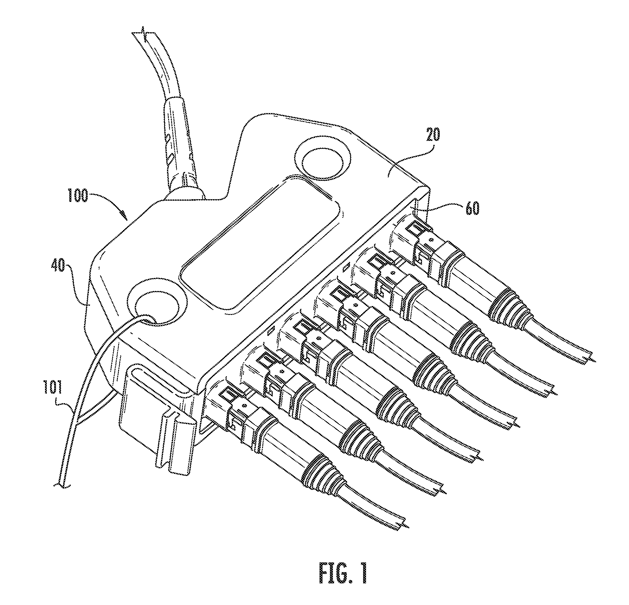 Articulated Strain Relief Boot on a Fiber Optic Module and Associated Methods