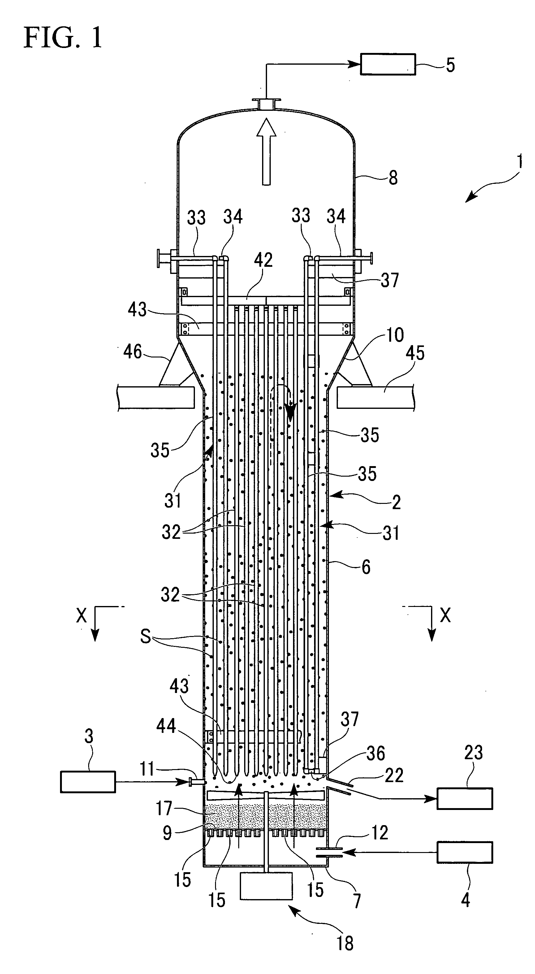 Apparatus for producing trichlorosilane and method for producing trichlorosilane