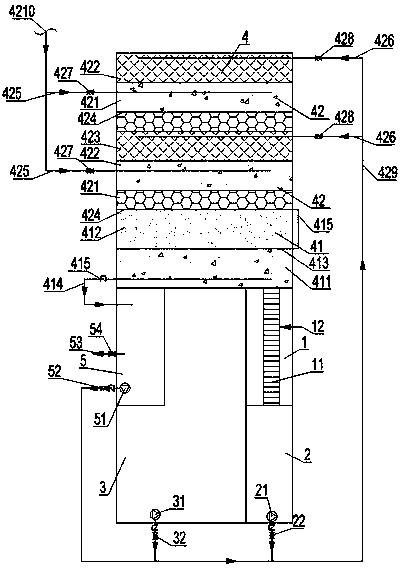 Fast infiltration system used for rural sewage treatment and fast infiltration method thereof