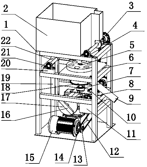 Beating type walnut hull breaking and kernel taking device