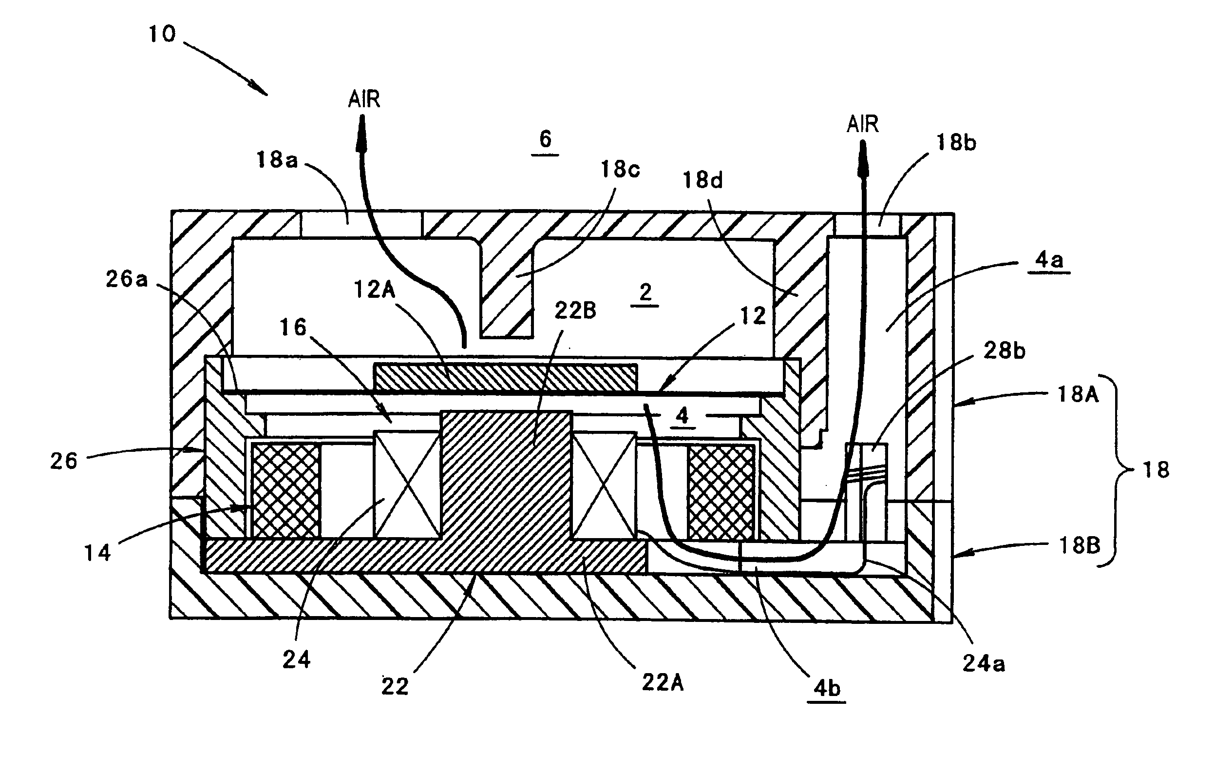 Electromagnetic electroacoustic transducer