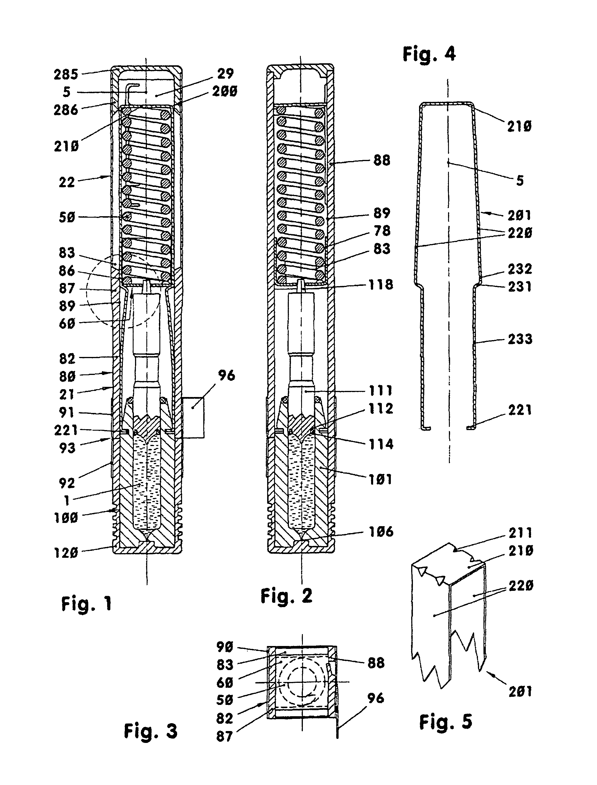 Single-use injector having a flexurally elastic housing