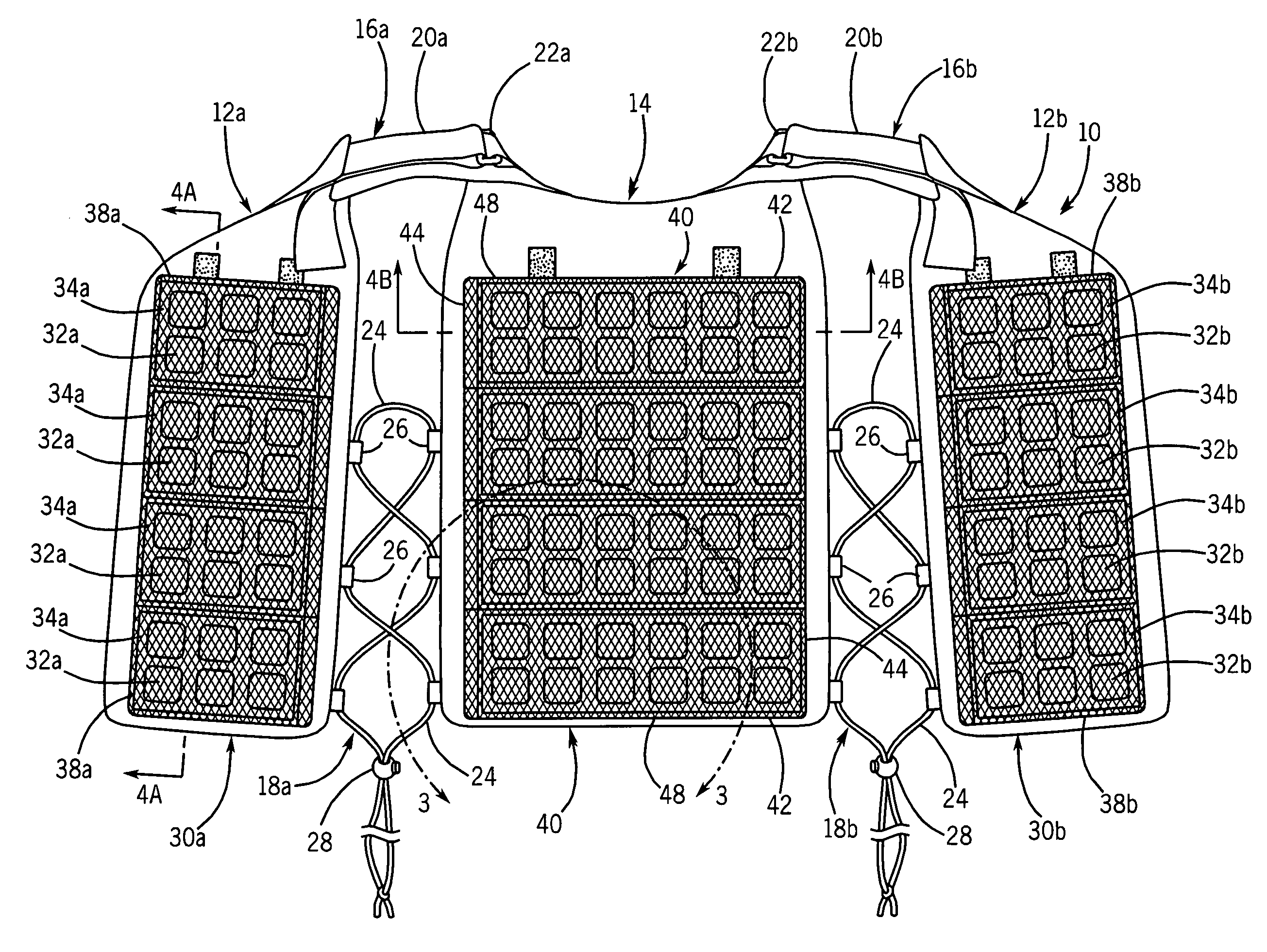 Temperature control vest having visible ice sheets composed of refrigerant cubes