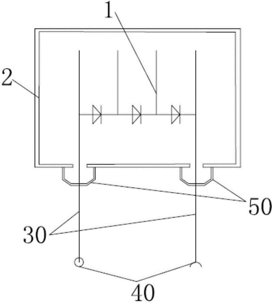 Plug-in outer-lead photovoltaic module junction box and solar photovoltaic module string