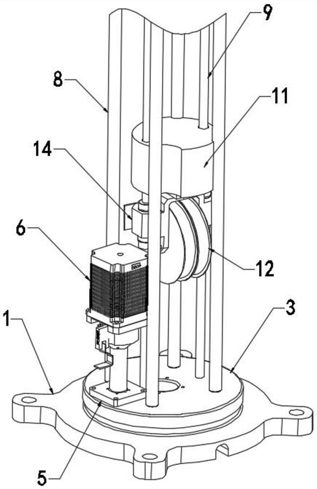 Charging pile take-up and pay-off device with motor matched with movable pulley