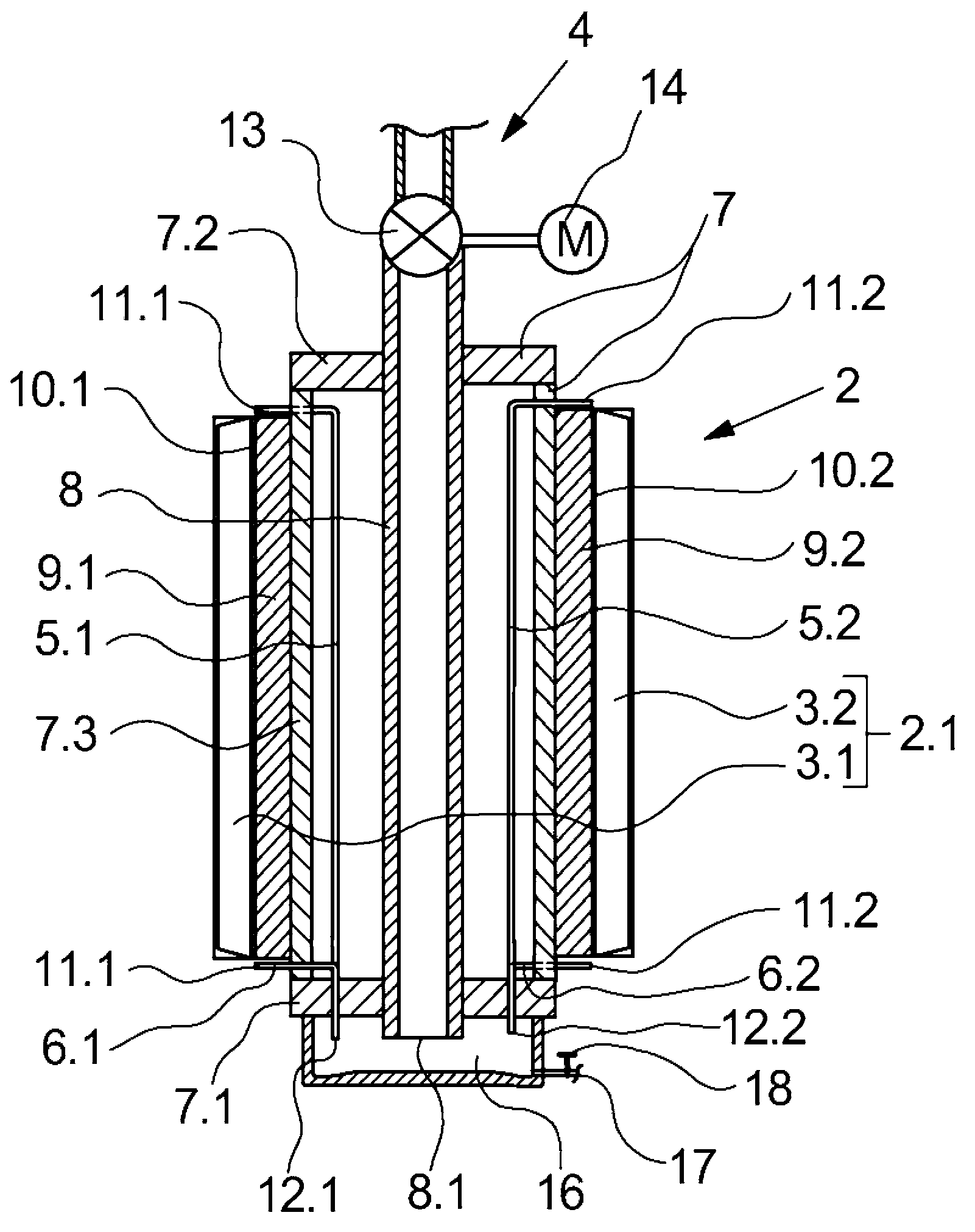 Device for thermally treating multiple threads