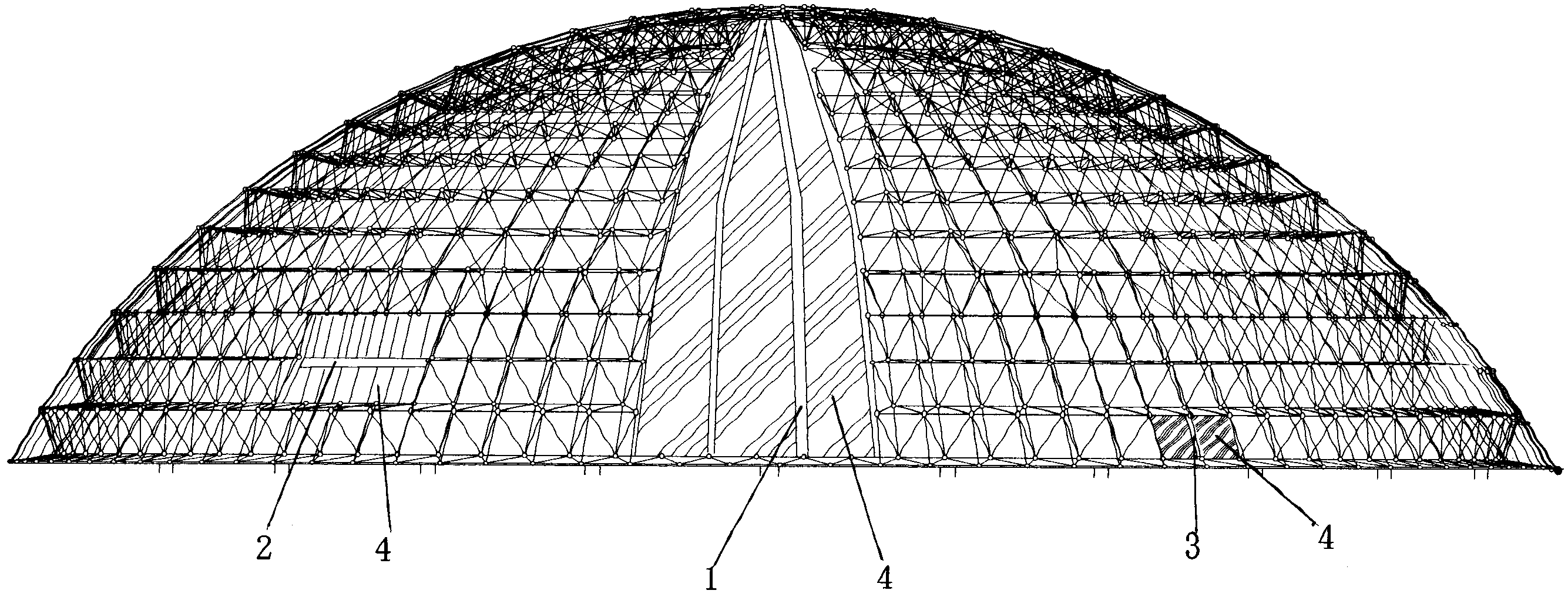 Connecting pieces for overall installation of solar panels of large-span hemispherical roof and installation method thereof