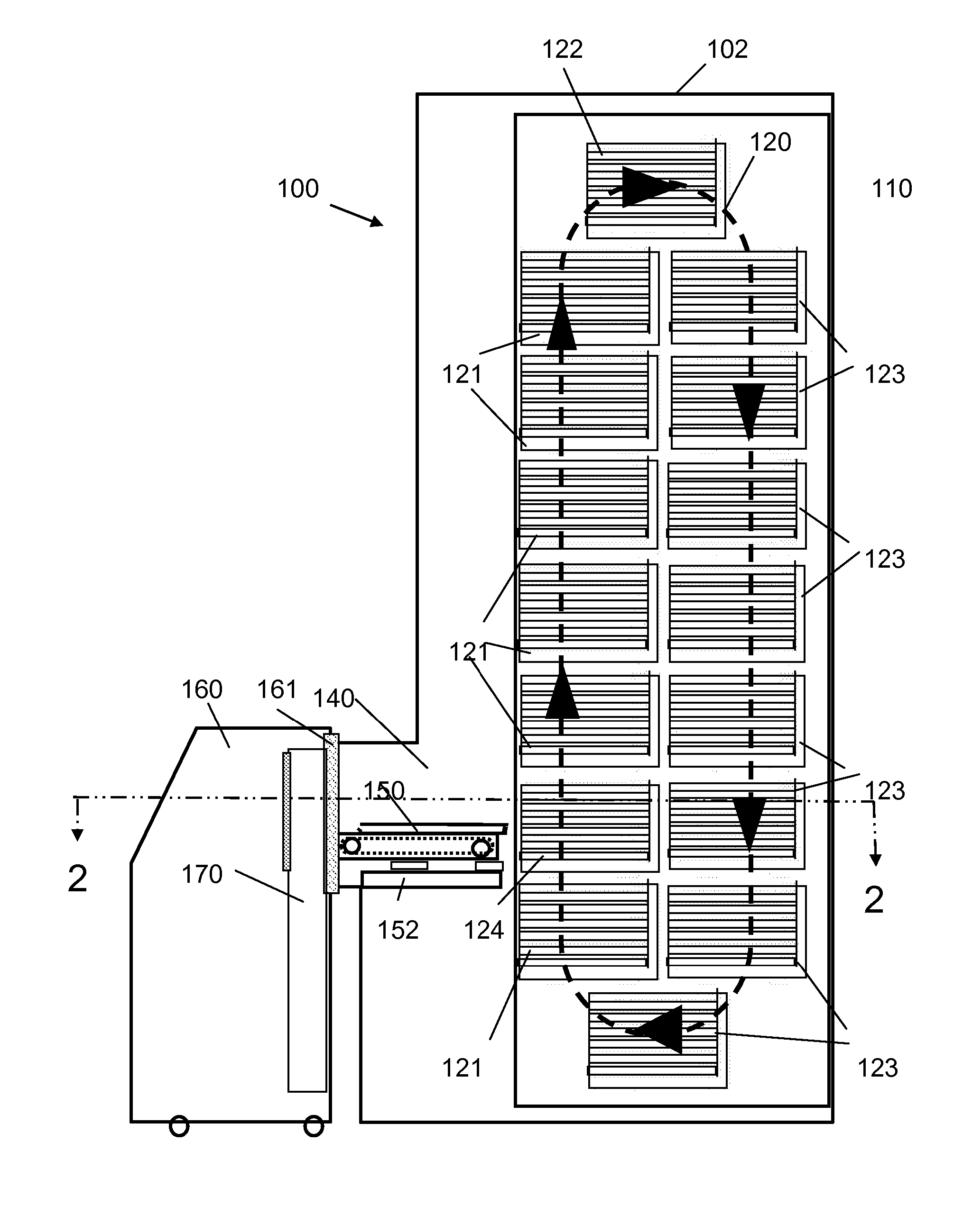 System and method for selectively extracting individual vials from an array of vials within a rack