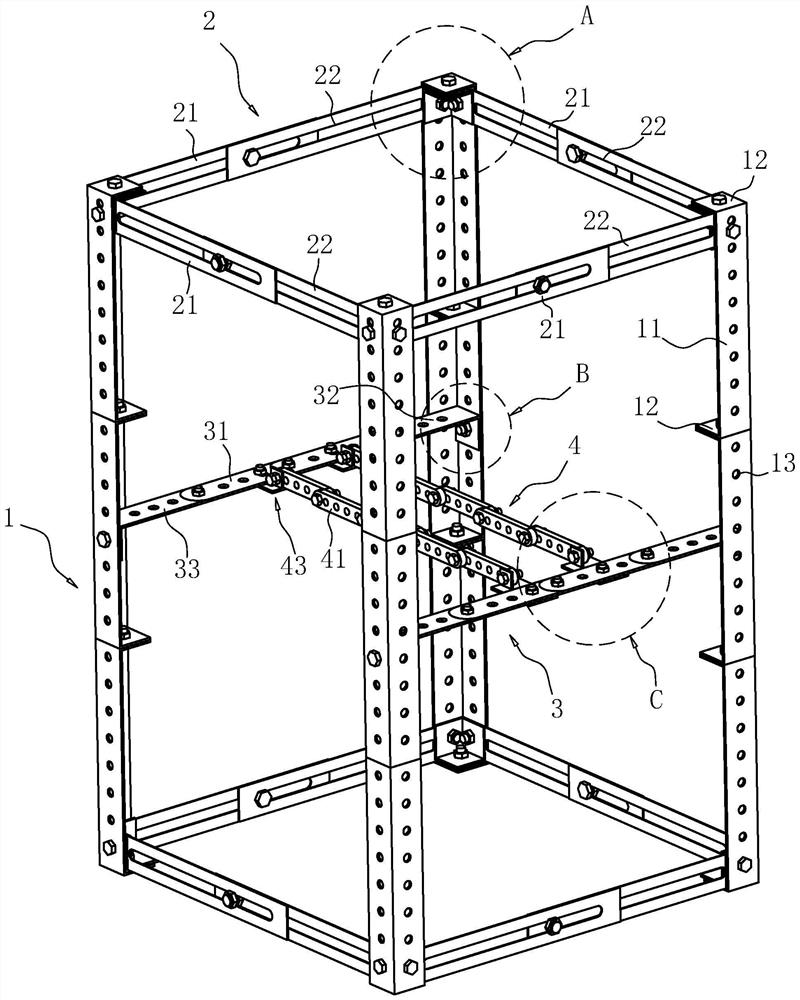 A modular installation skeleton of a distribution box