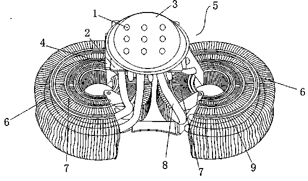 Efficient heat-radiating LED (Light-emitting Diode) light source module