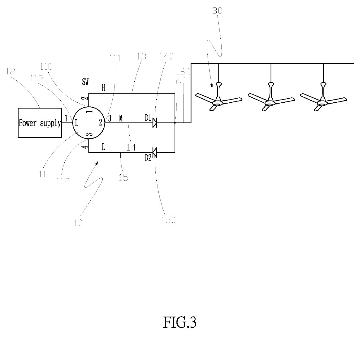 DC brushless ceiling fan speed control device and method