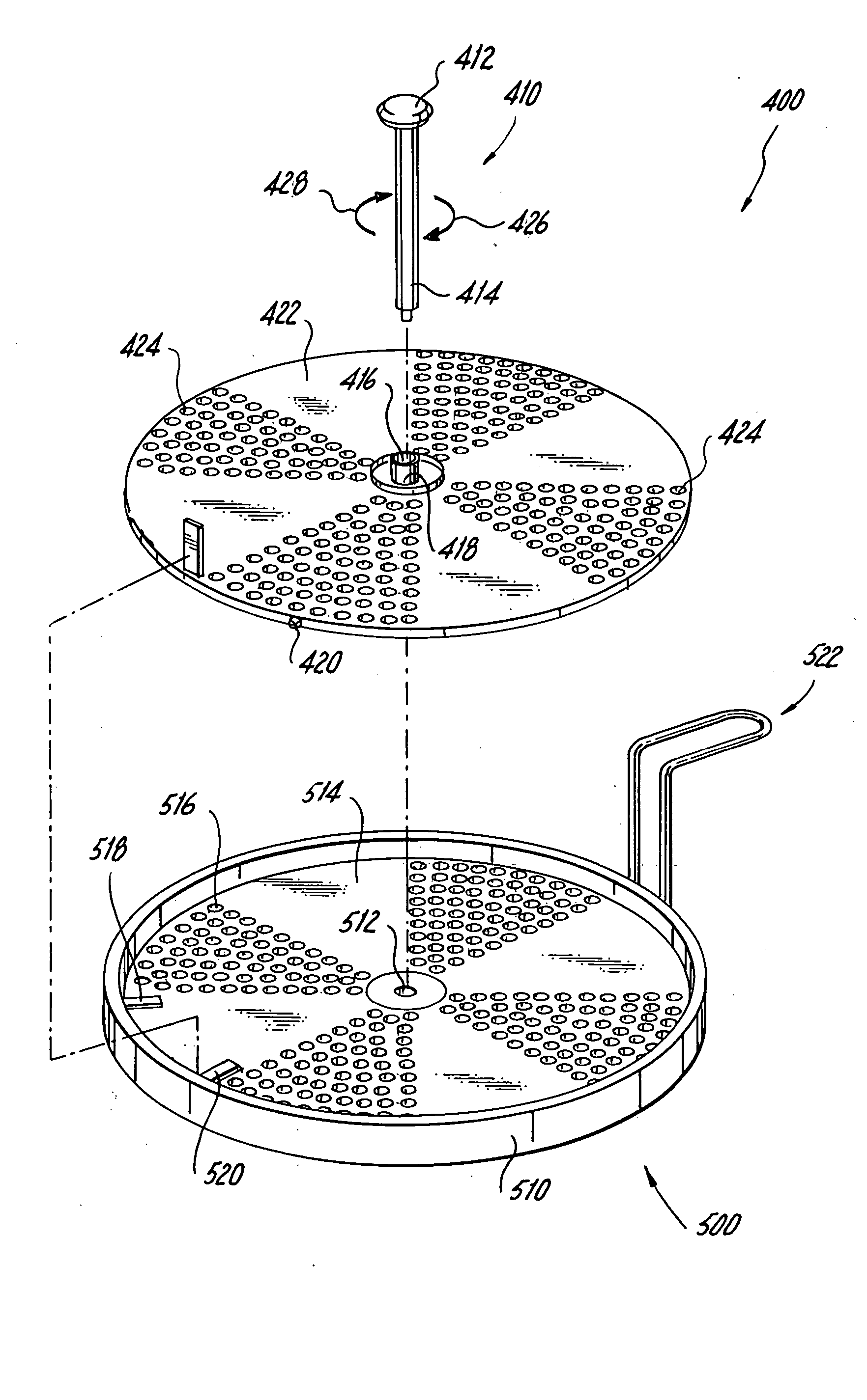 Device and method for removing solids and liquids from a pot