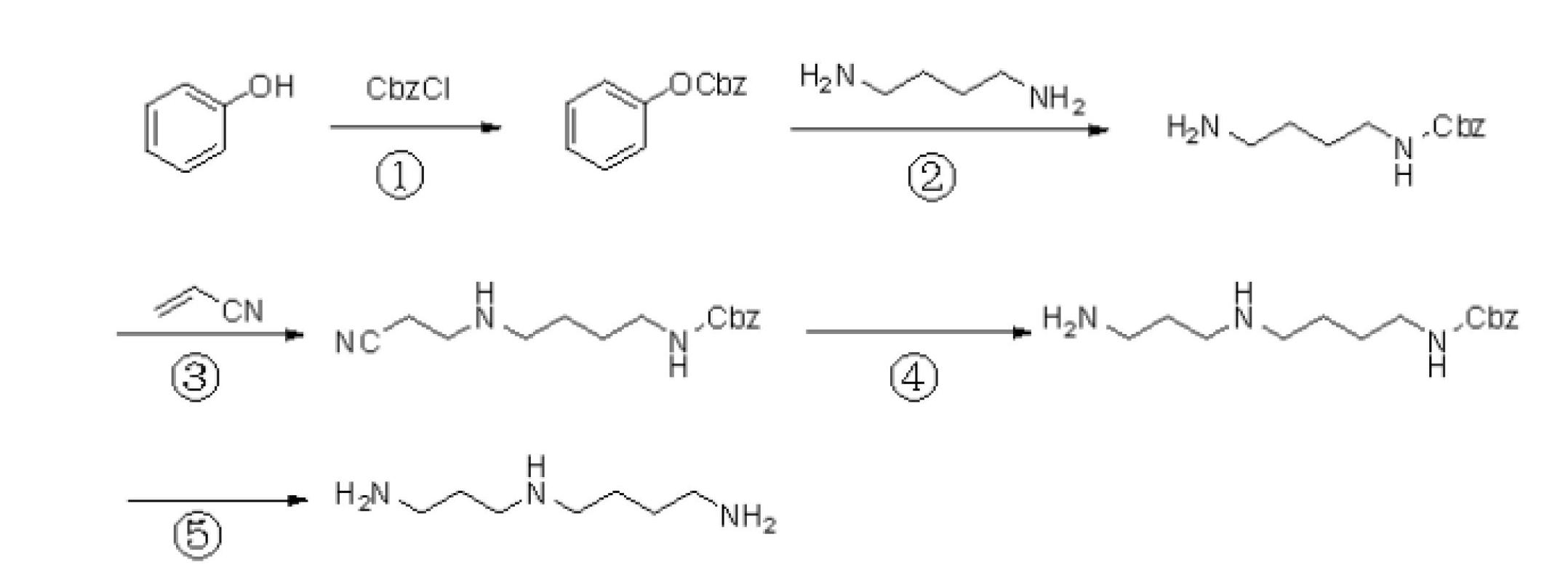 Synthesizing method of spermidine