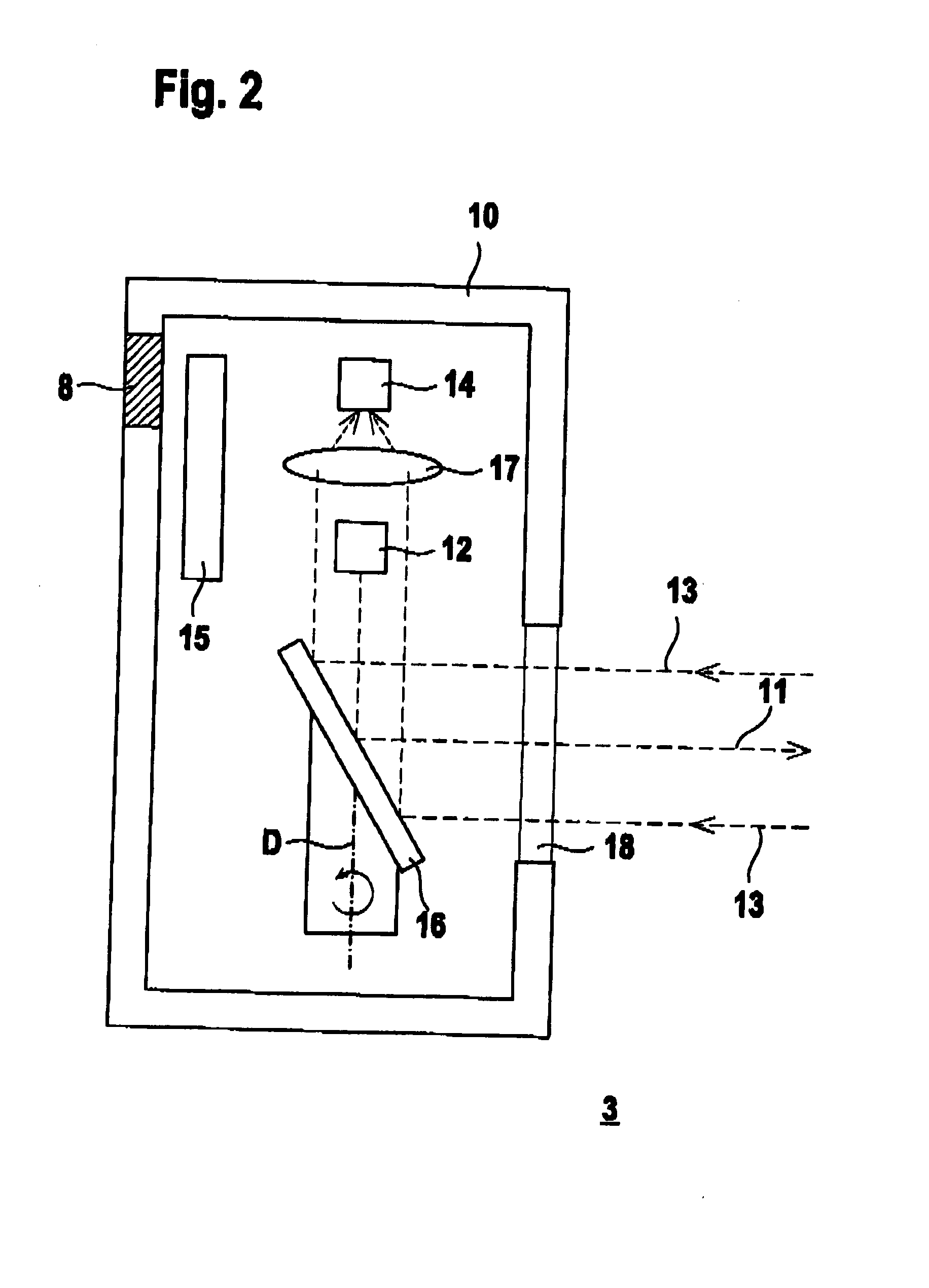 Device for detecting objects in a monitored area