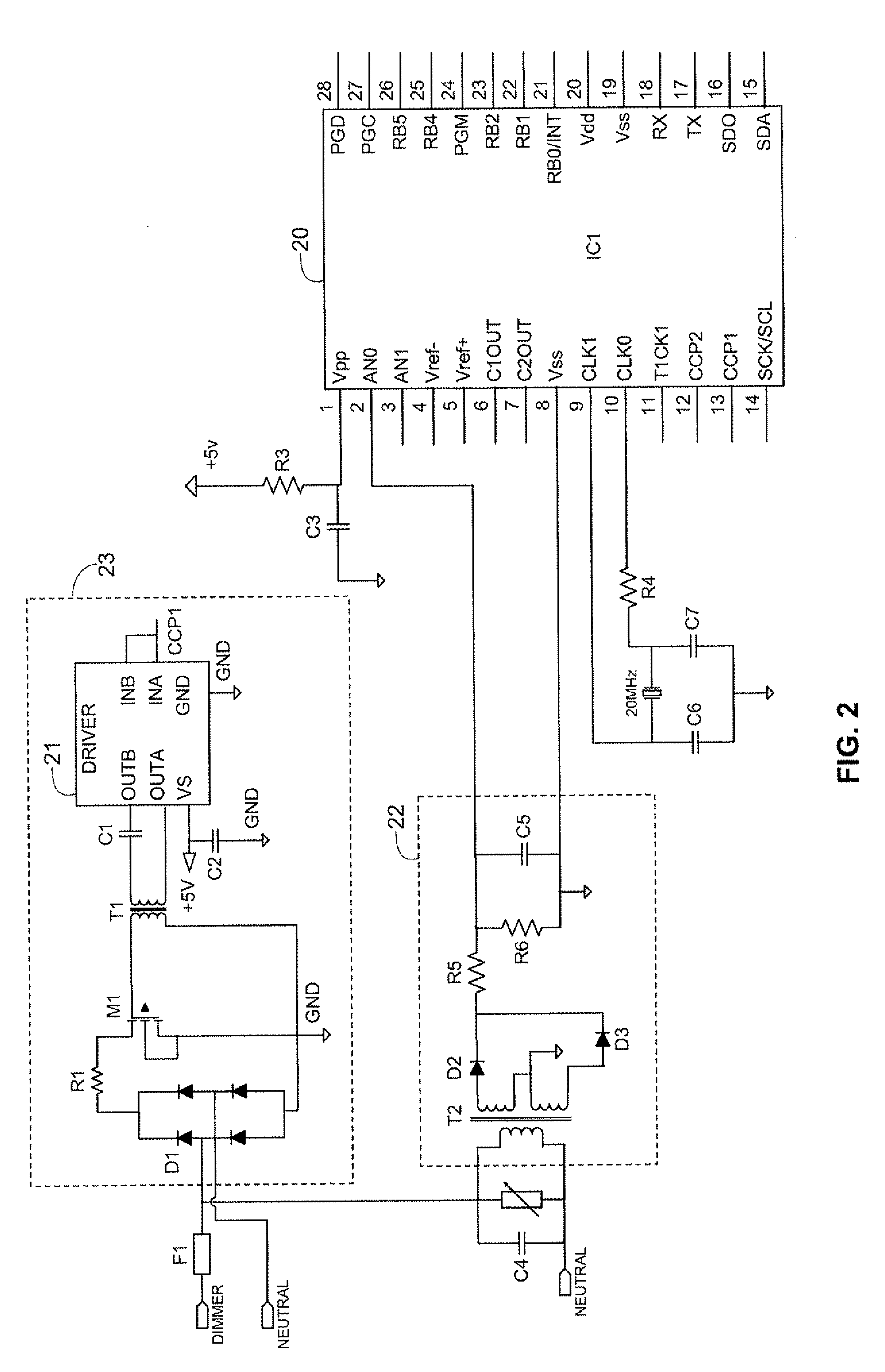 Controller and method for controlling an intensity of a light emitting diode (LED) using a conventional ac dimmer
