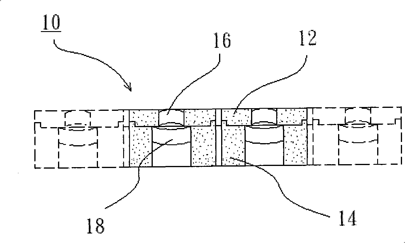 Collection type lens group and production method thereof