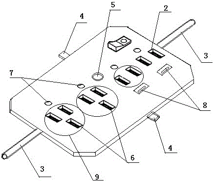 Dining table with movable concealed lightning-proof sockets