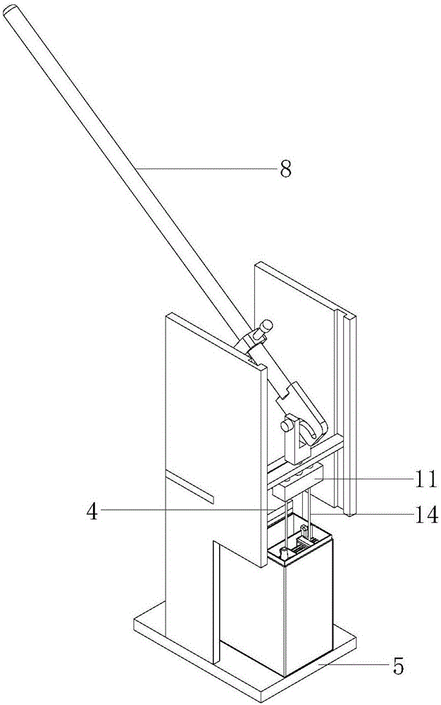 Battery disassembling pole group detaching device with vertical guiding function