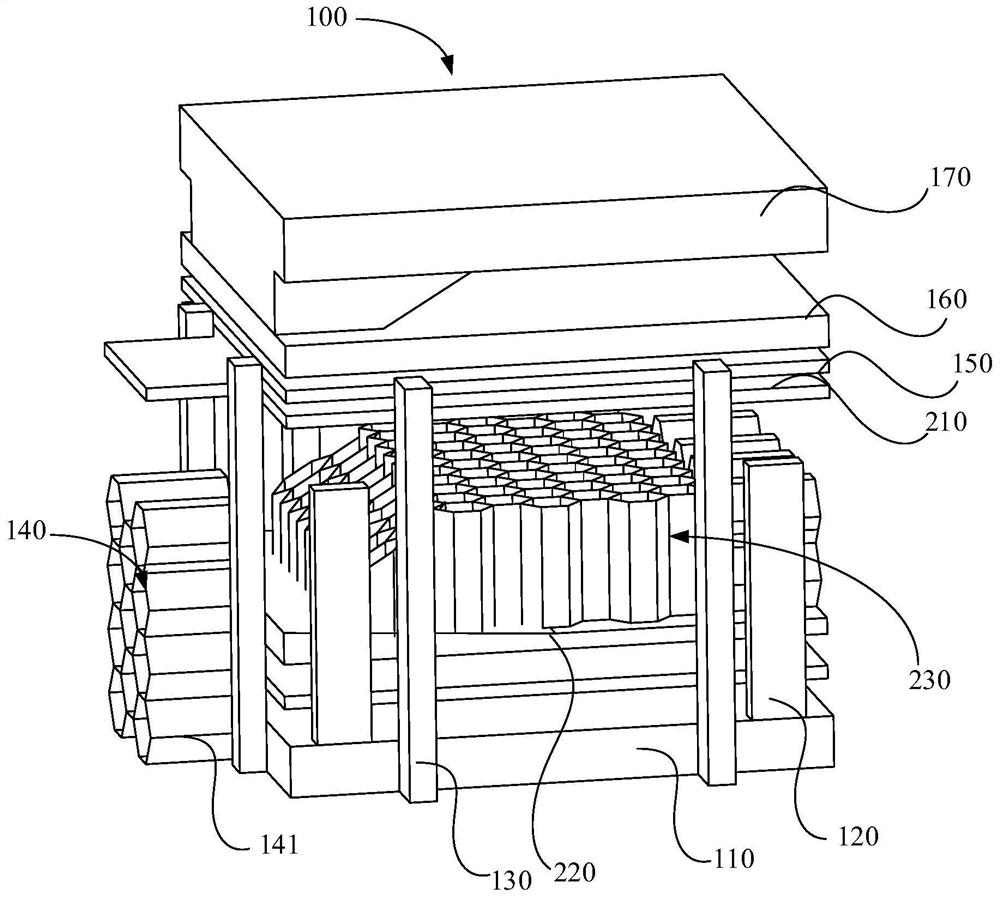 Diffusion welding clamp and preparation method of honeycomb structure