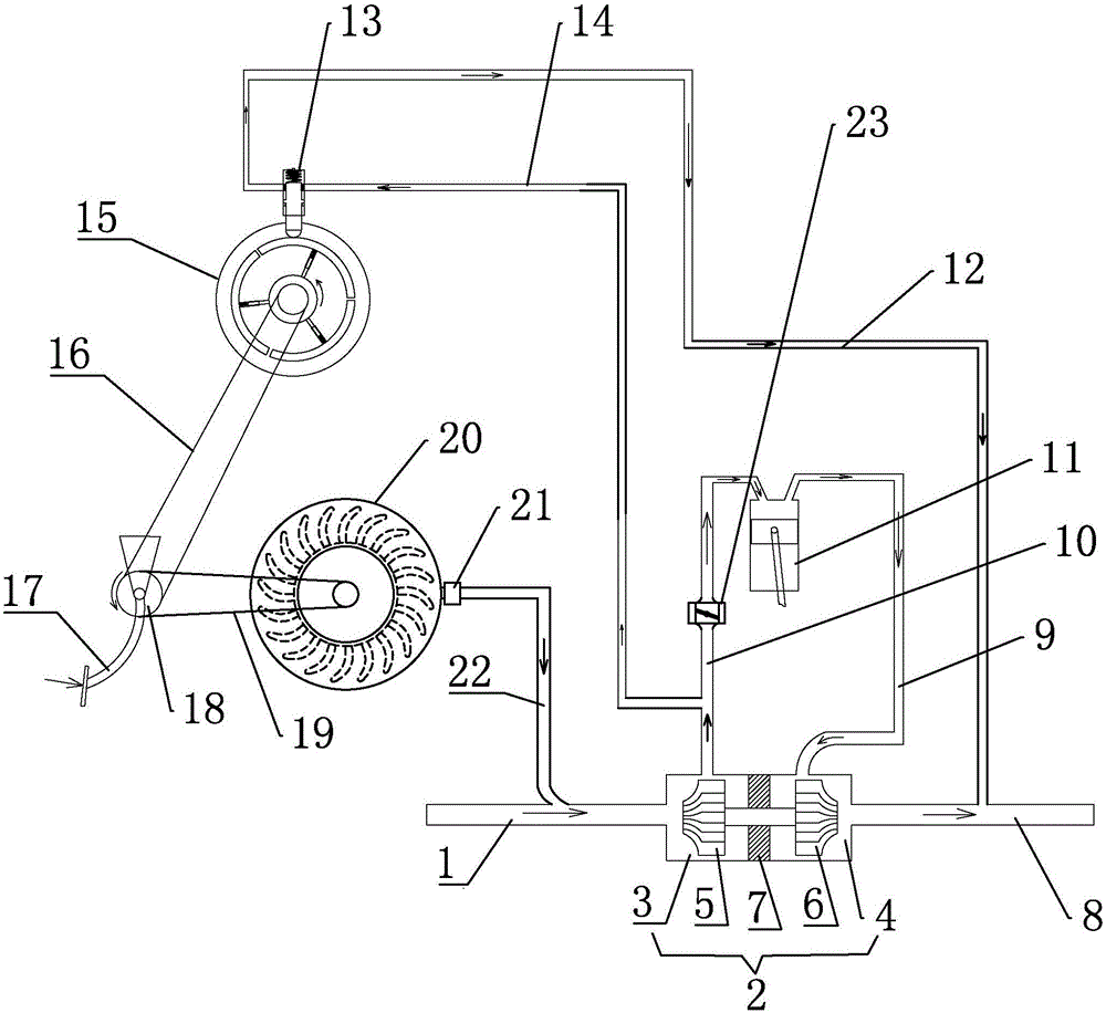 Engineering vehicle adopting exhaust turbocharging auxiliary device