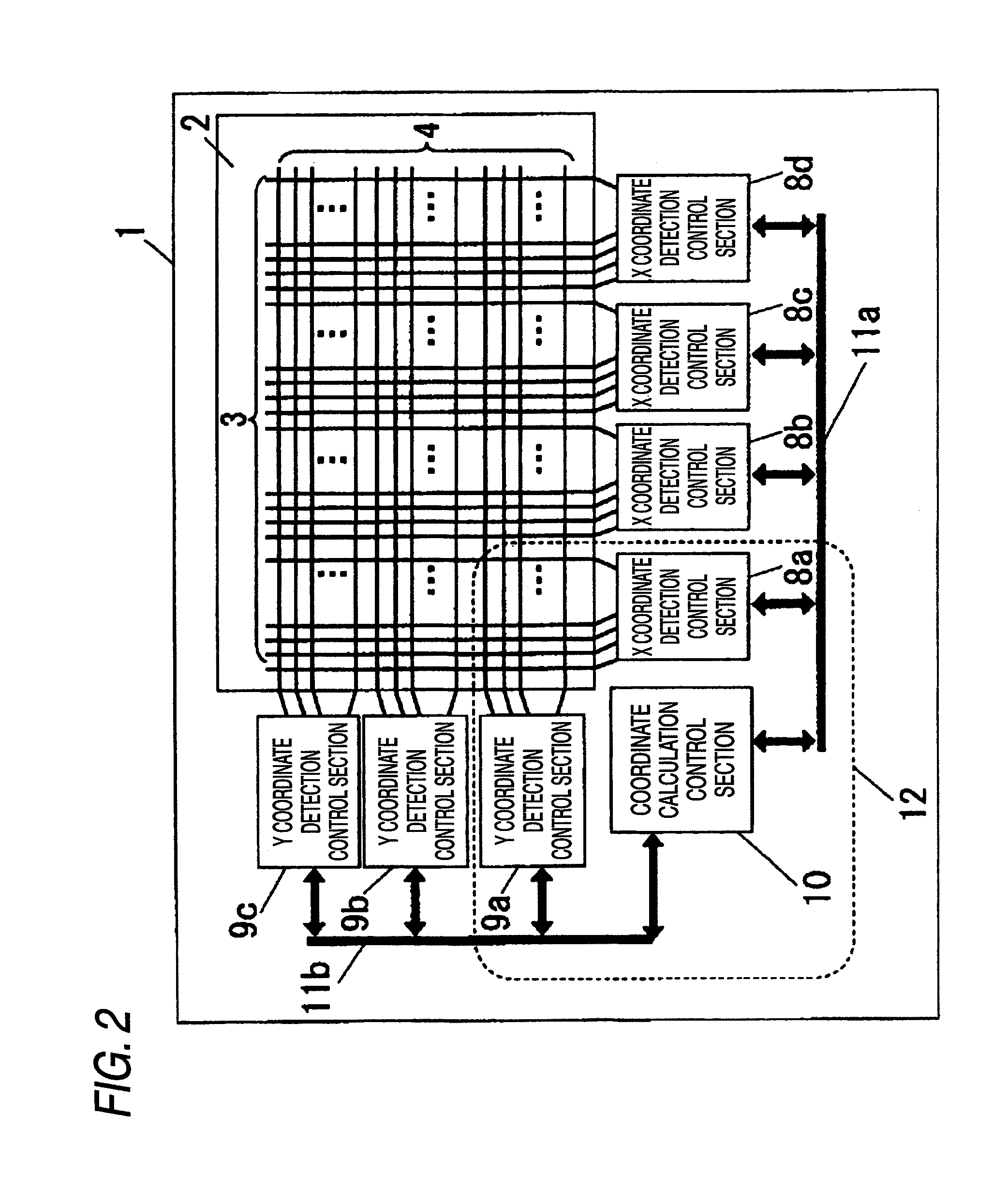 Capacitive touch panel and method for detecting touched input position on the same