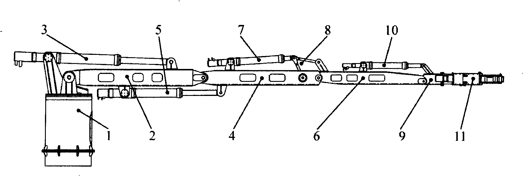 Large-sized redundant mechanical arm for handling explosive and rescue