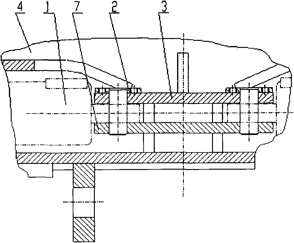 Oil cylinder support structure with H-shaped frame