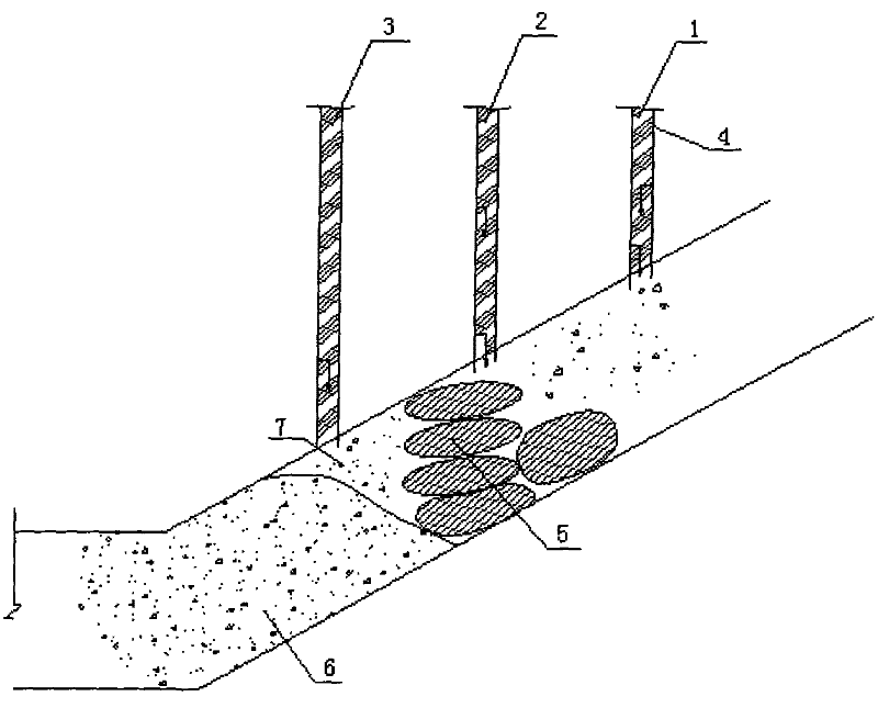 Deep imbedded underground water-permeable passage plugging method