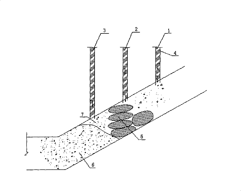 Deep imbedded underground water-permeable passage plugging method