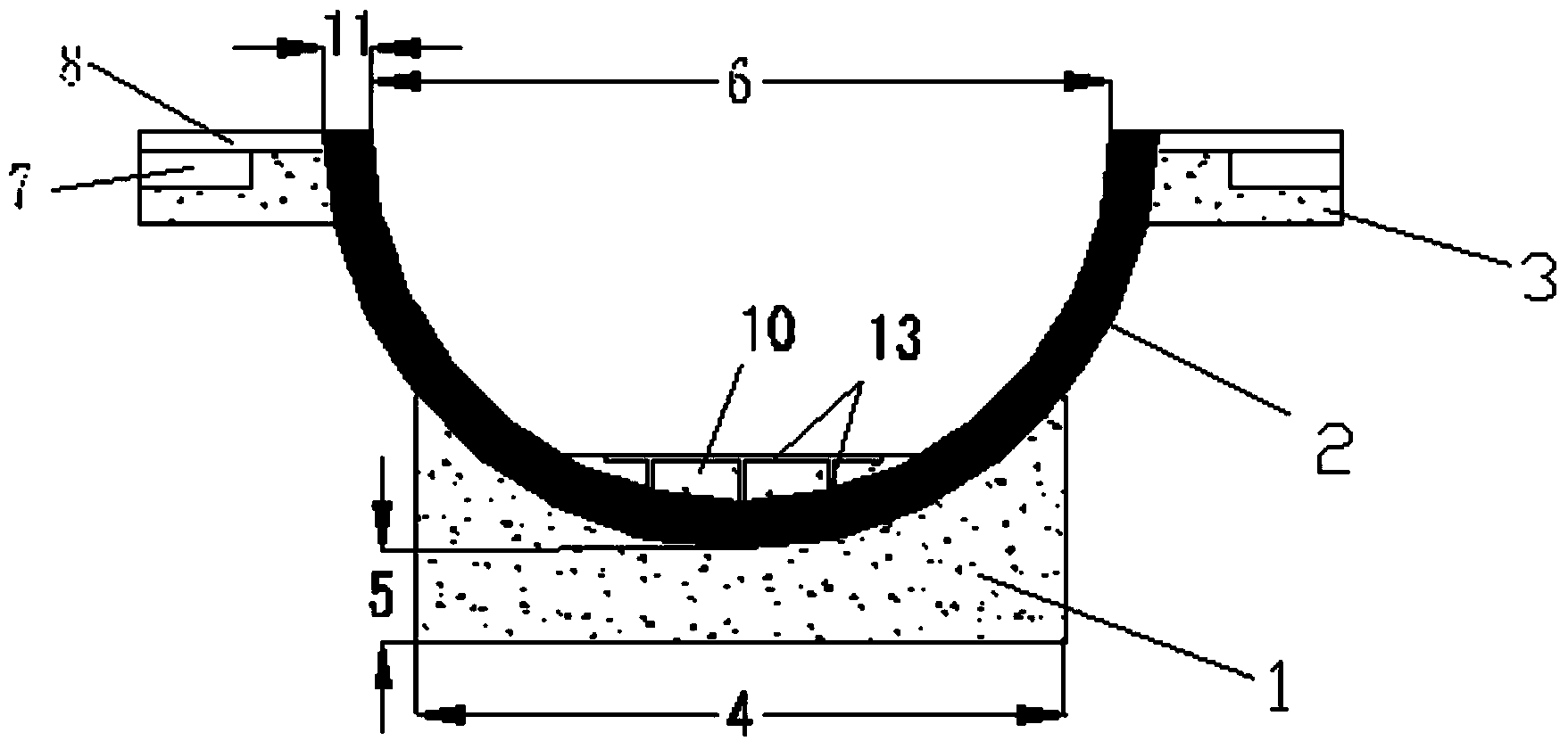 Chute structure for concrete precast semi-culvert