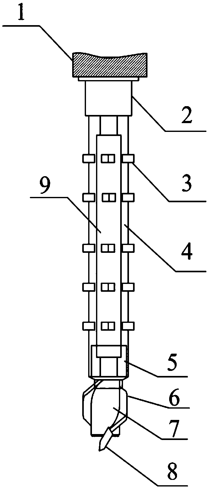 A digging rod for installing heat exchange tubes