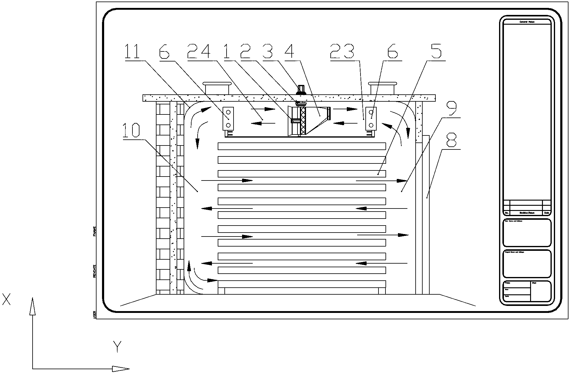 Heating and blowing device for large hot air drying room