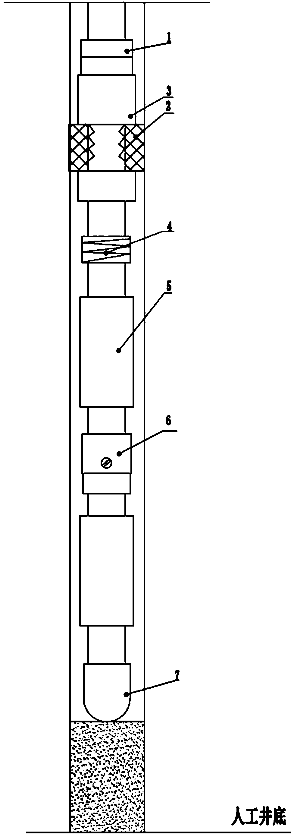 Mechanical sand prevention method for small sleeve producing well, mechanical sand prevention tubular column and fishing tool