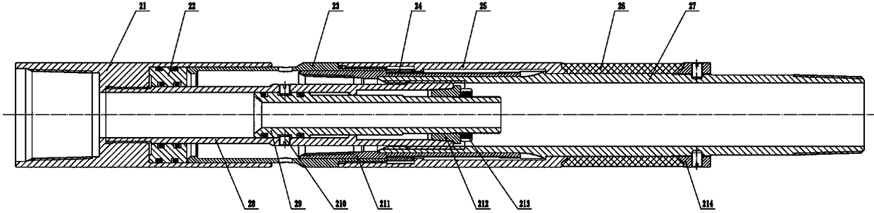 Mechanical sand prevention method for small sleeve producing well, mechanical sand prevention tubular column and fishing tool