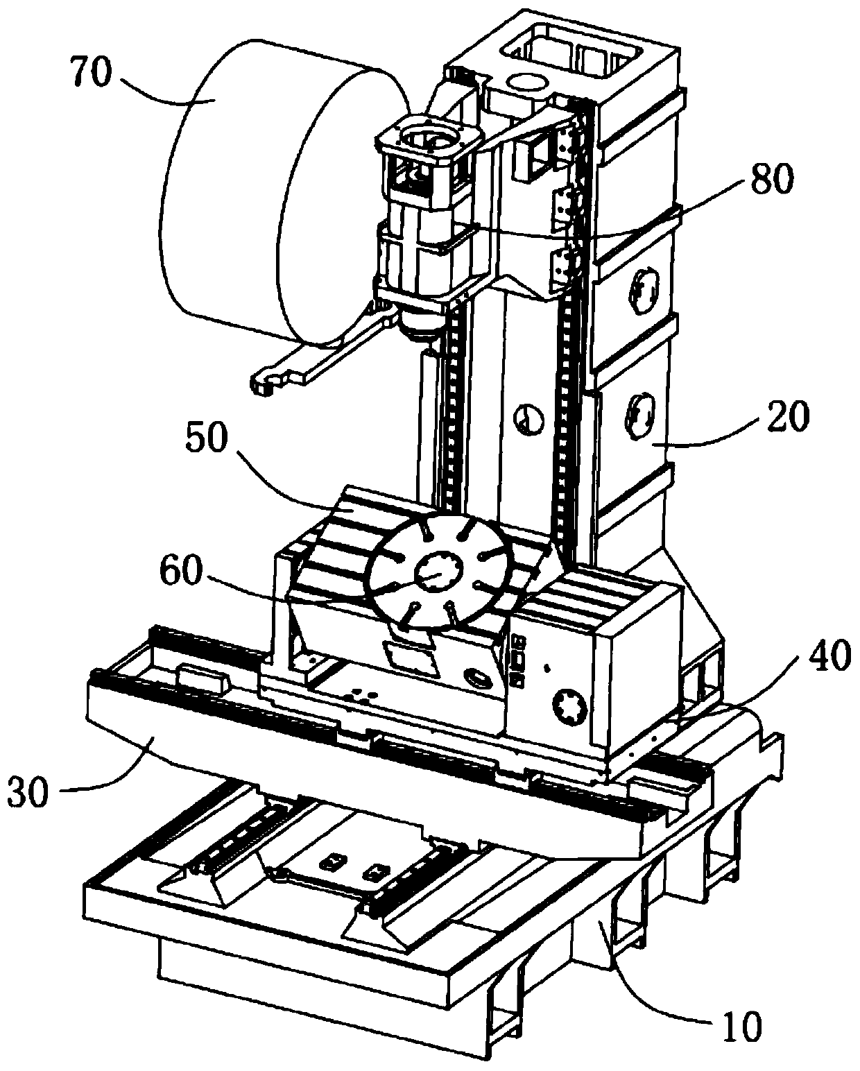 Efficient polyhedron processing machine tool
