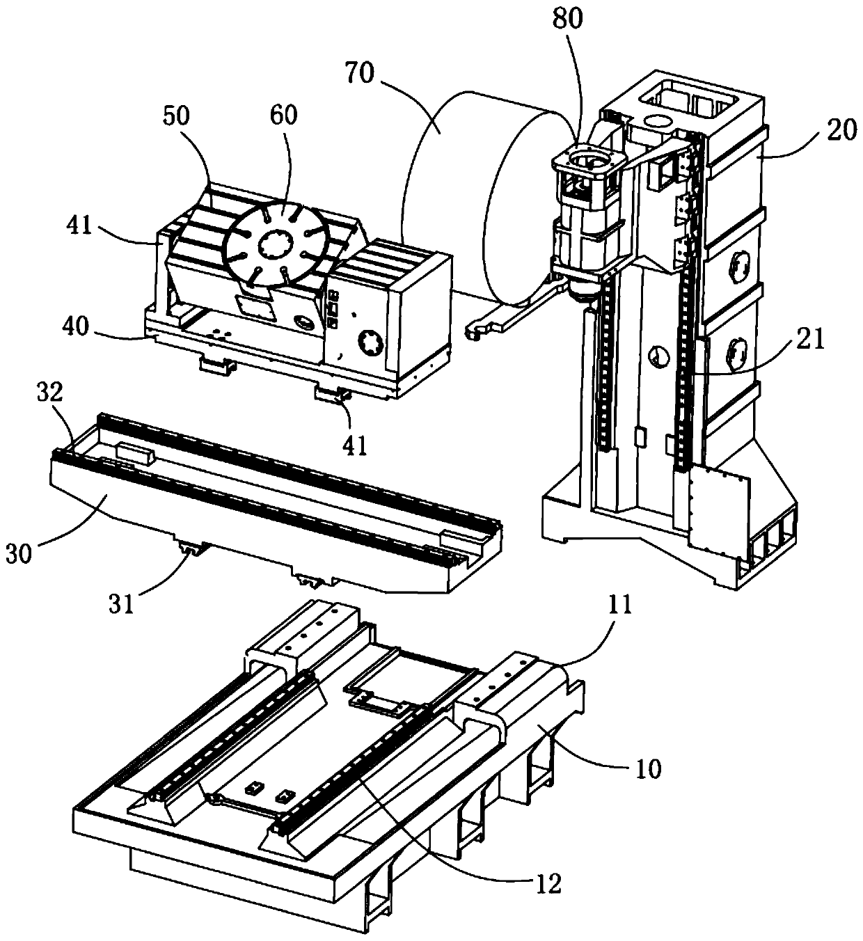 Efficient polyhedron processing machine tool